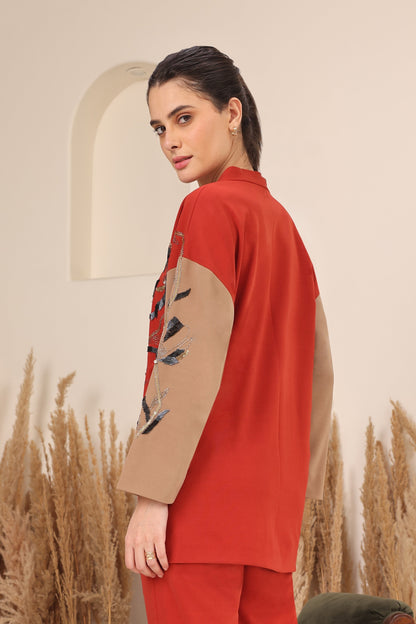 Daisy Batwing Top - RUST