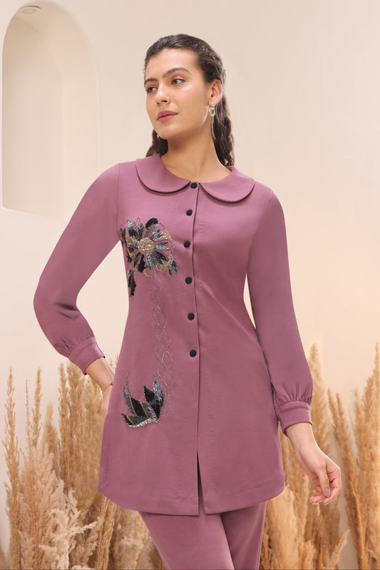 Daisy Peter Pan Top - MAUVE