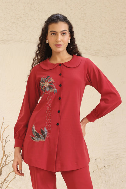 Daisy Peter Pan Top - RED