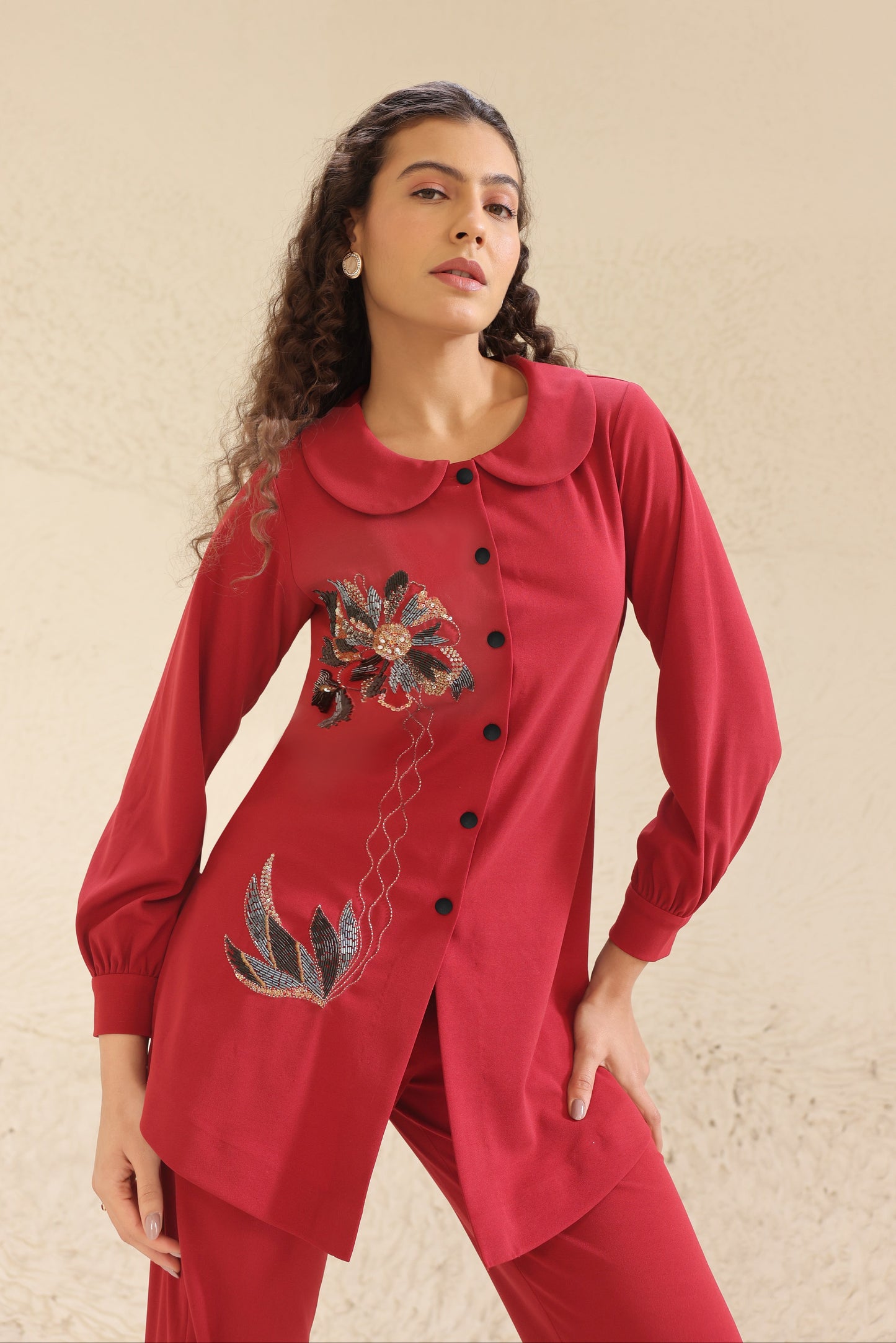 Daisy Peter Pan Top - RED