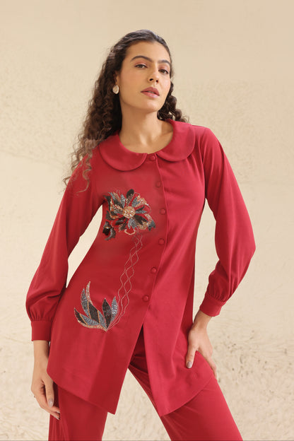 Daisy Peter Pan Top - MAUVE