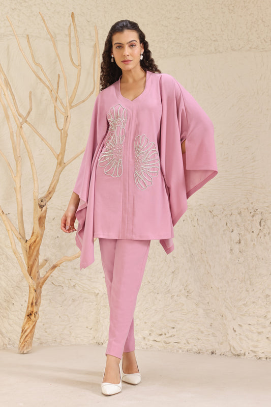 Daisy Poncho Co-ord Set - BABY PINK