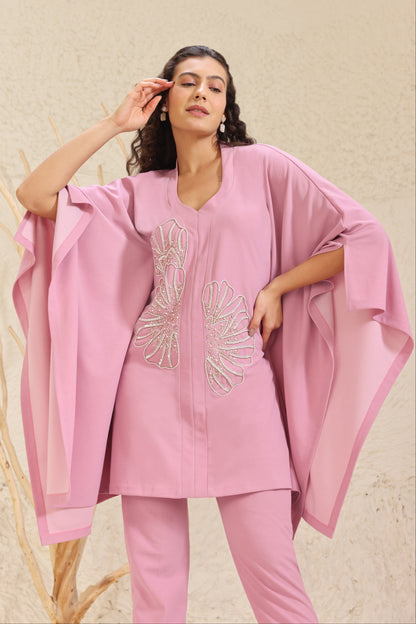 Daisy Poncho Co-ord Set - BABY PINK