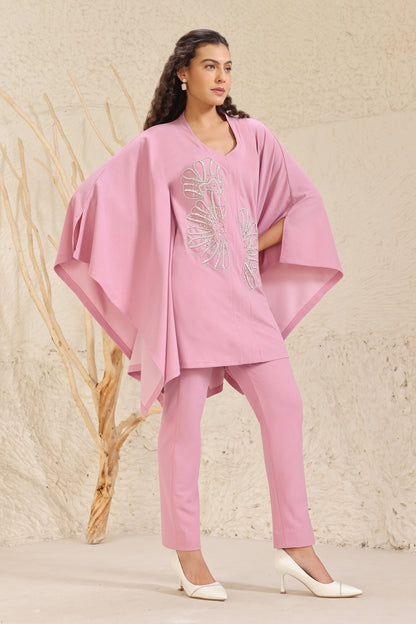 Daisy Poncho Co-ord Set - BABY PINK