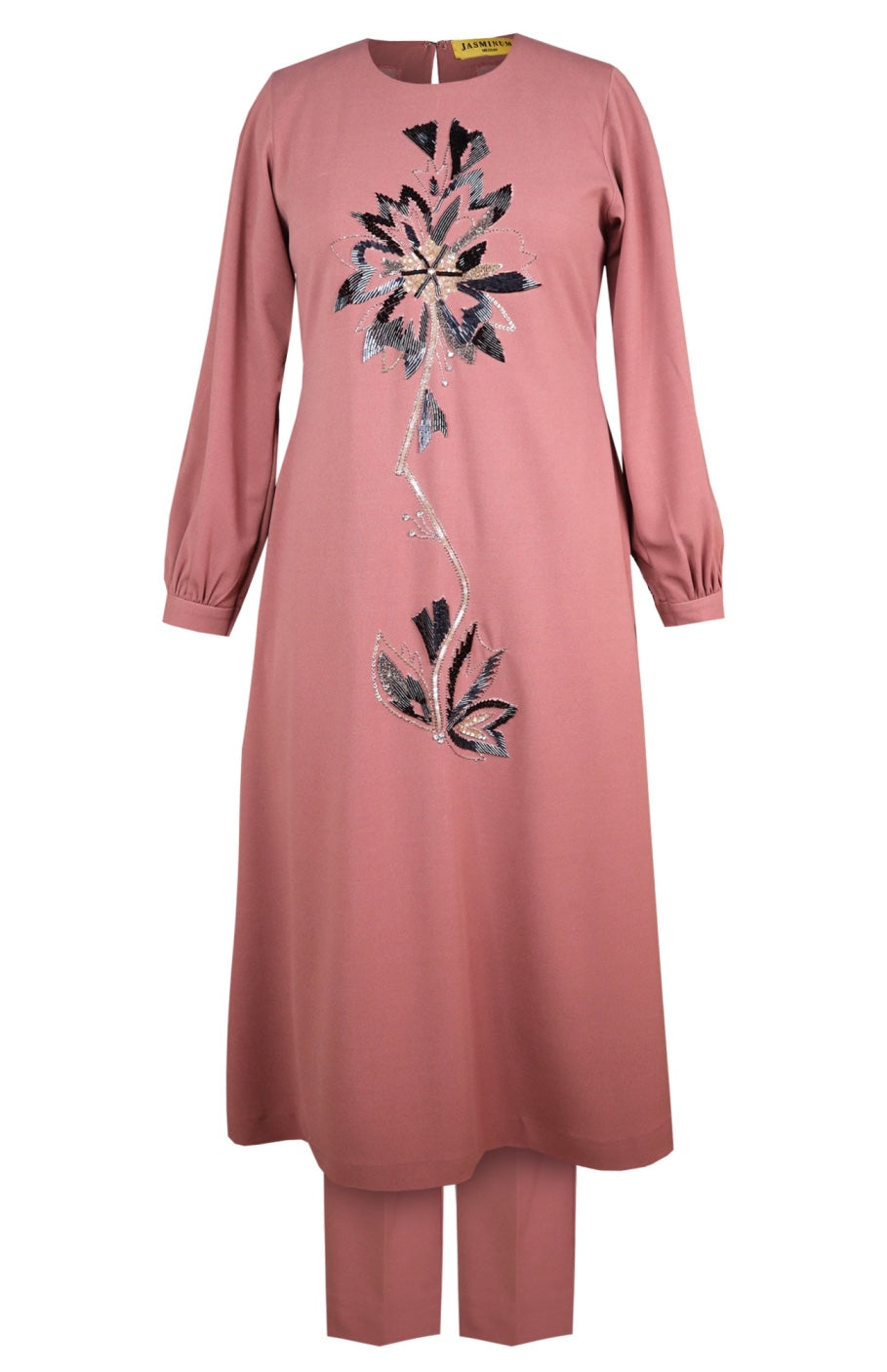 Daisy Kurta Set With Balloon Sleeves - DUSTY ROSE