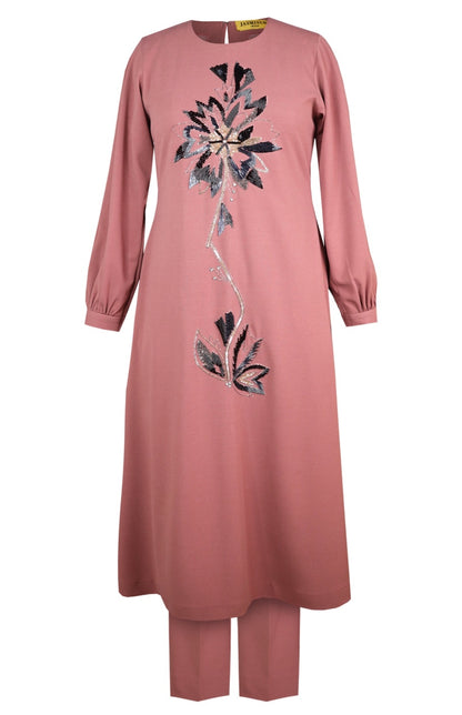 Daisy Kurta Set With Balloon Sleeves - DUSTY ROSE