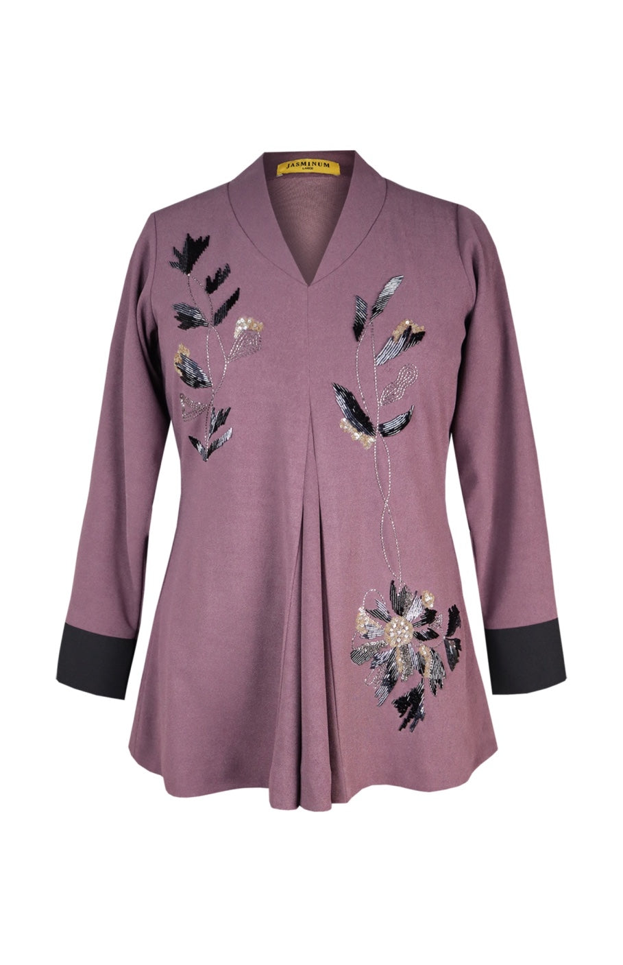 Daisy Top With Shawl Collar - FIG