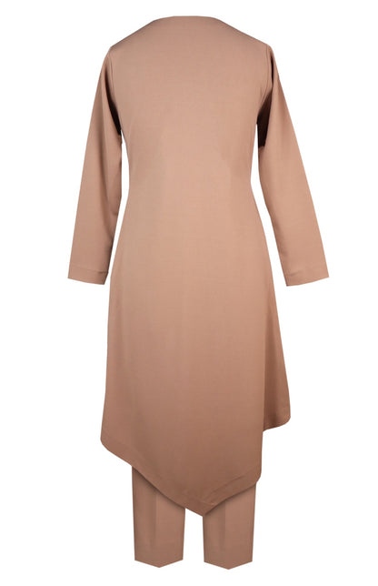 Daisy Colour Block Kurta Set - BEIGE