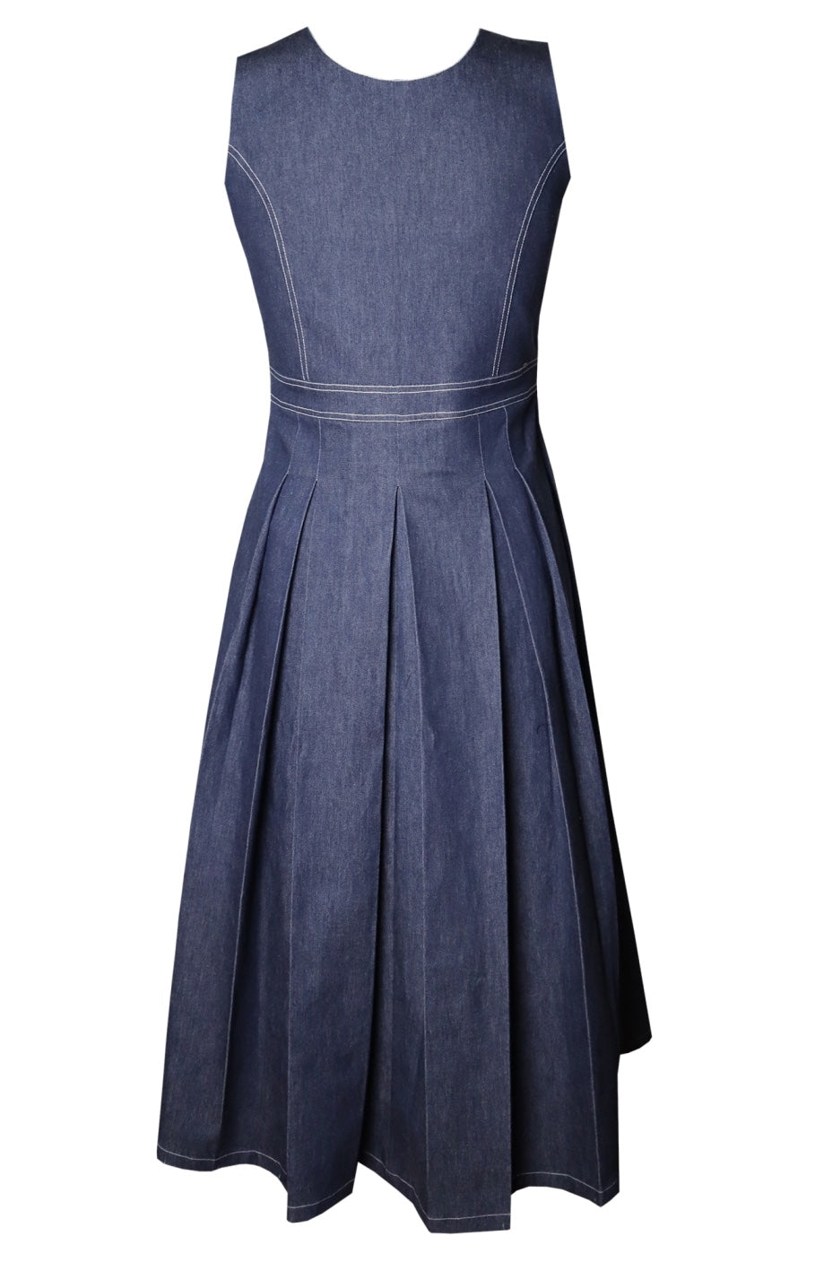 Denim Flared Midi Dress