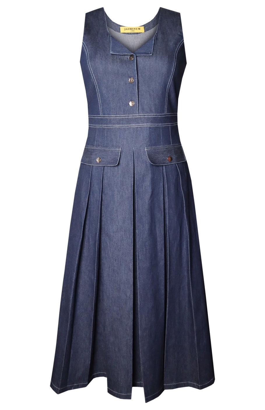 sexy designer dresses Down For It Denim Midi Dress L main image 0