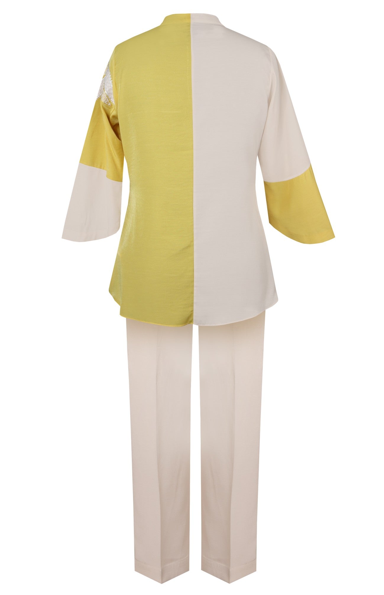 Dual Tone Kantha Co-ord Set - BUTTER YELLOW