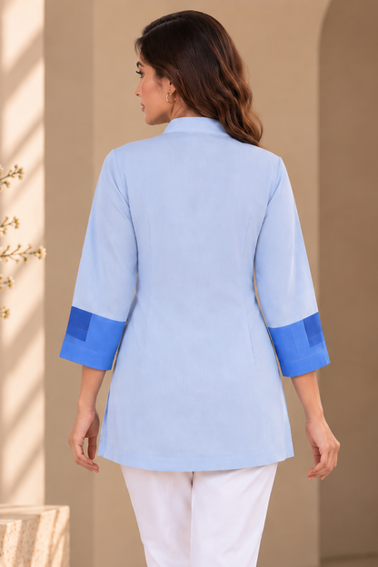 Colour Block Crepe Shirt