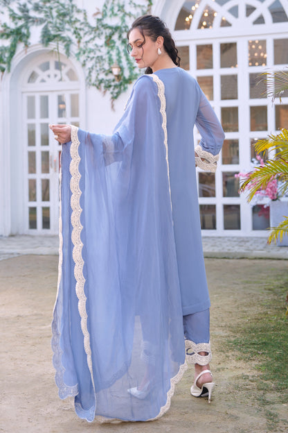 Seed Pearl Georgette A-line Suit