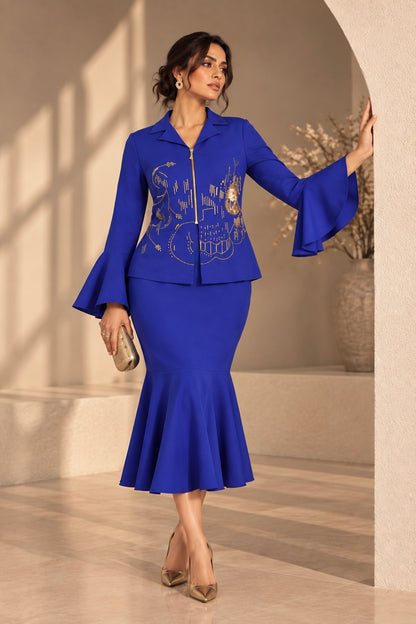 Nebula Mermaid Co-ord Set - ELECTRIC BLUE