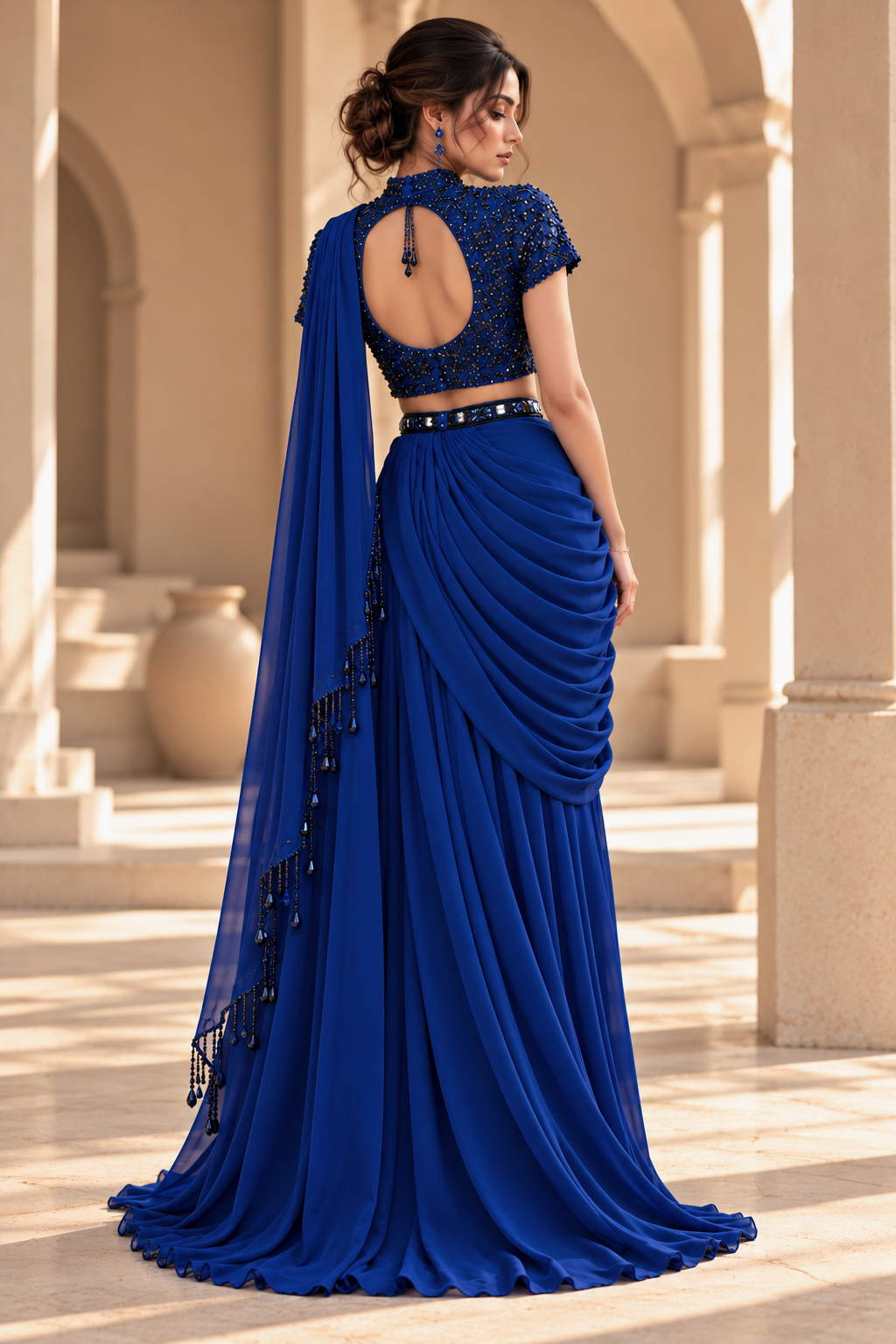 Crop Top With Sharara Saree