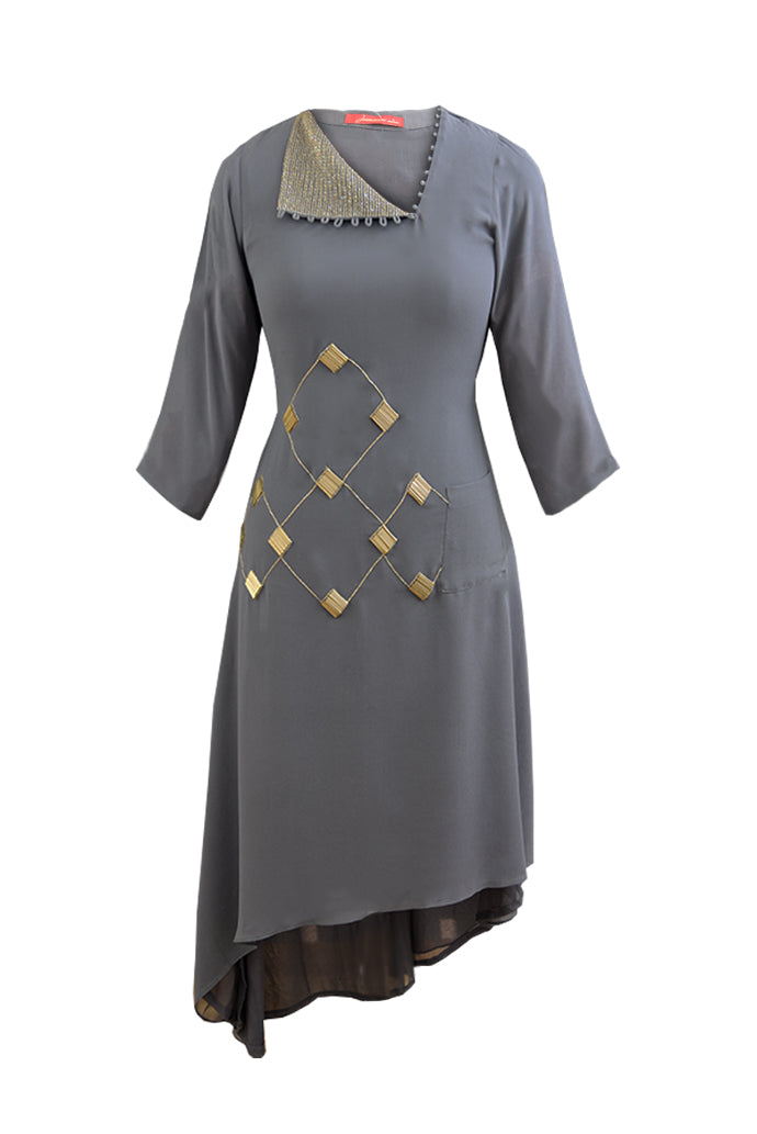 Slate Grey Georgette Kurta