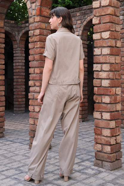 Cropped Shirt With Balloon Pants - FAWN