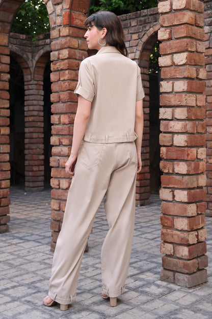 Cropped Shirt With Balloon Pants - FAWN