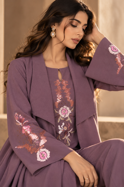 Rose Asymmetric Jacket Style Kurta Set