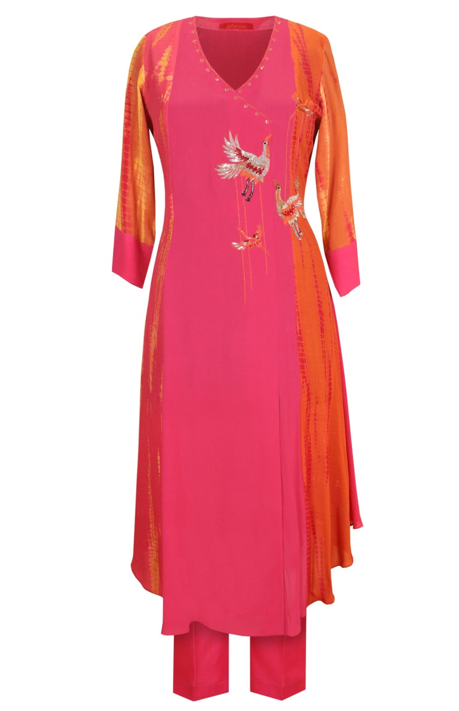 Tie & Dye Angrakha Kurta Set