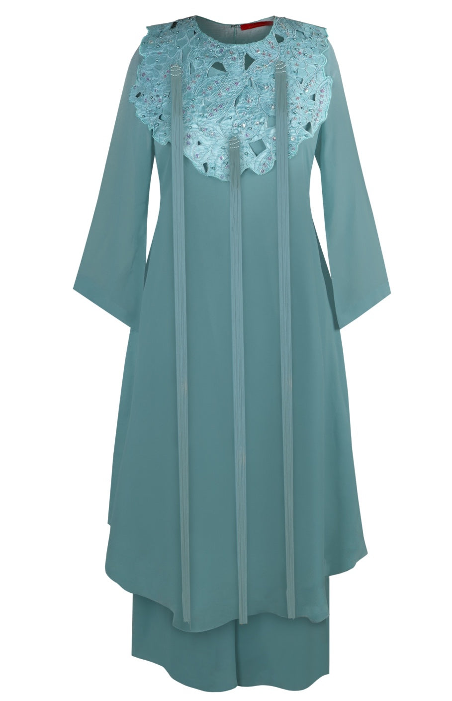 Georgette Kurta Set With Cutwork Shrug