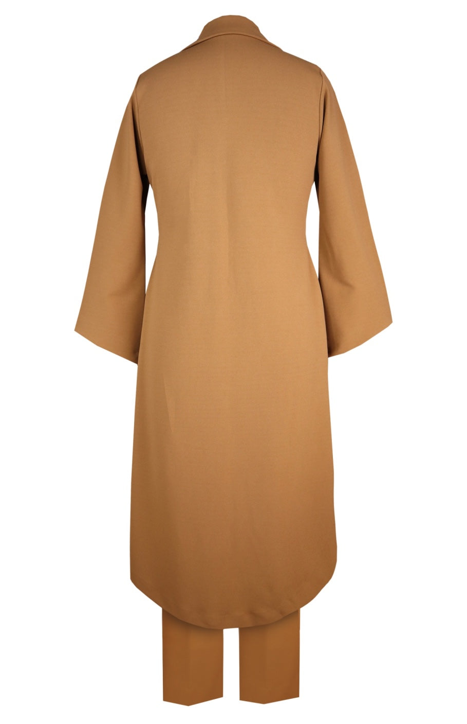 Glasswing Asymmetric Kurta Set - CAMEL