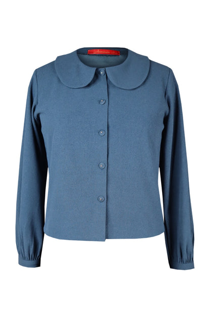 Glasswing Top With Peter Pan Collar