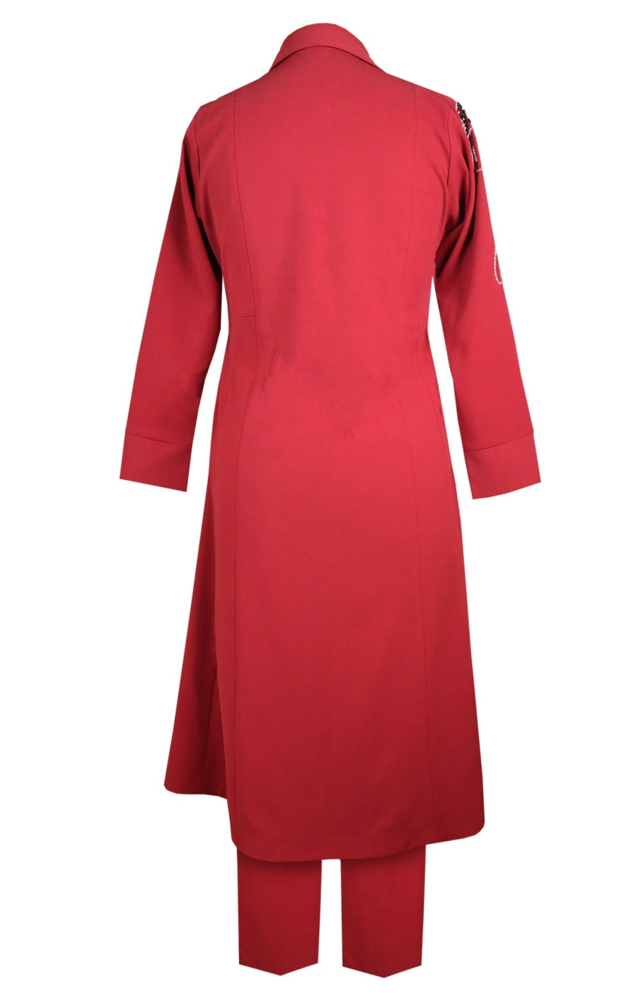 Glasswing Double Breast Kurta Set - RED