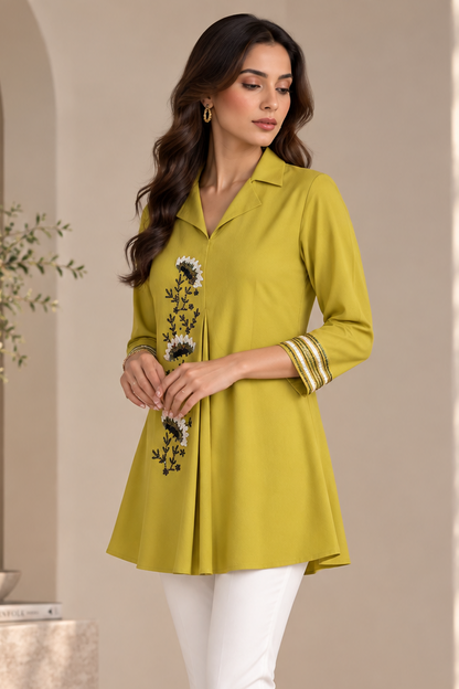 Sunflower Crepe Top