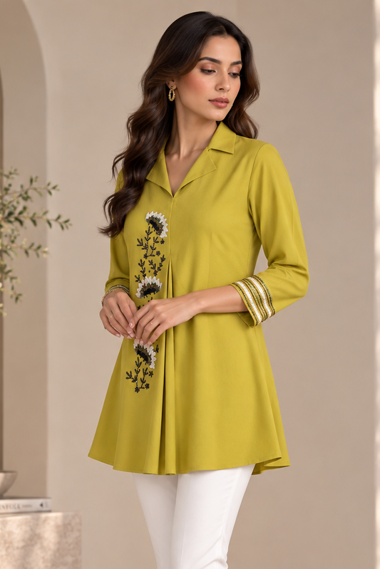 Sunflower Crepe Top