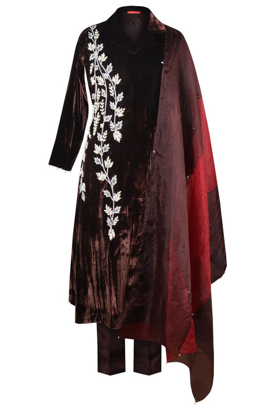 Grape Vine Crinkled Velvet Suit