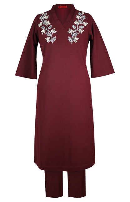 Grape Vine Embroidery Kurta Set