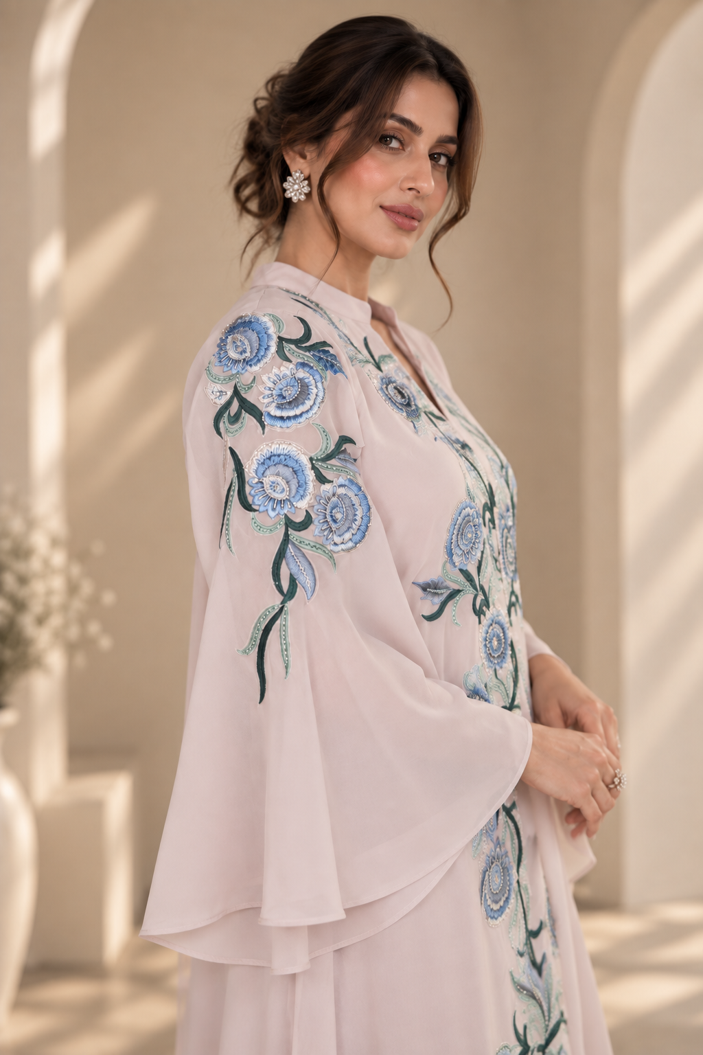Oyster Co-ord Set With Salwar - GREIGE