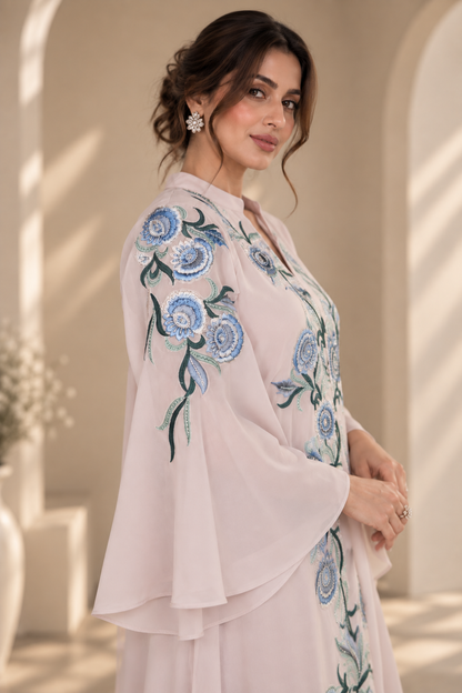 Oyster Co-ord Set With Salwar - GREIGE