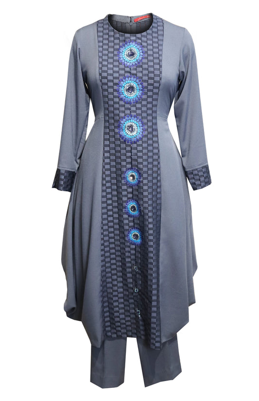 Woolen Kurta Set With Side Cowls