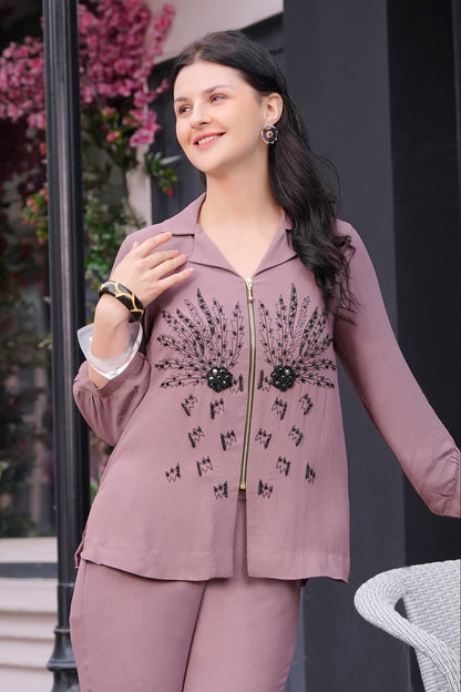 Ferns Georgette Top - GREY