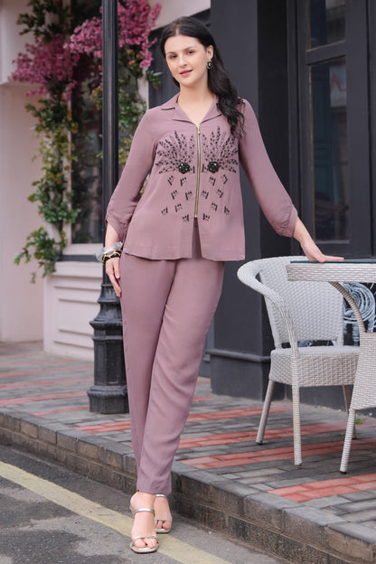 Ferns Georgette Co-ord Set - GREY