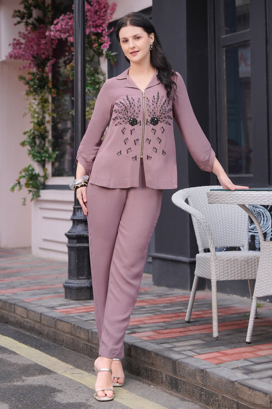 Ferns Georgette Co-ord Set - GREY