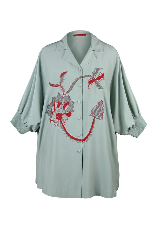 Hibiscus Batwing Top - SAGE GREEN