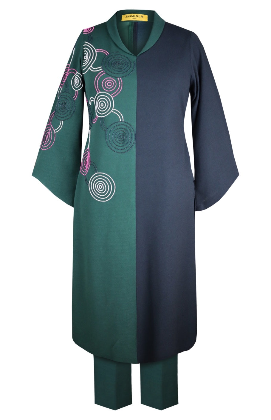 Hypnotic Dual Tone Kurta Set - GREEN/NAVY
