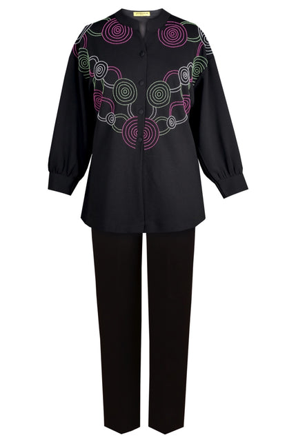 Hypnotic Oversized Co-ord Set - BLACK