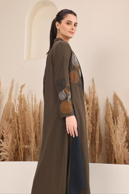 Hypnotic Double Layer Kurta Set - OLIVE