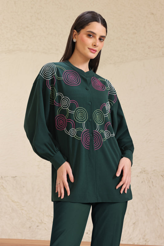 Hypnotic Oversized Shirt - BOTTLE GREEN
