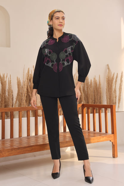 Hypnotic Oversized Co-ord Set - BLACK