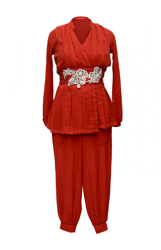Rust Chiffon Co-ord Set