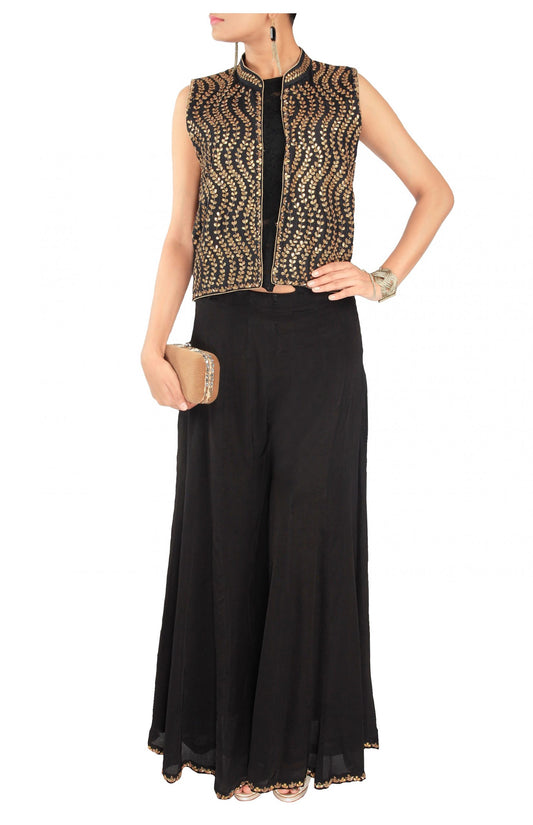 Gota Patti Embellished Jacket With Sharara