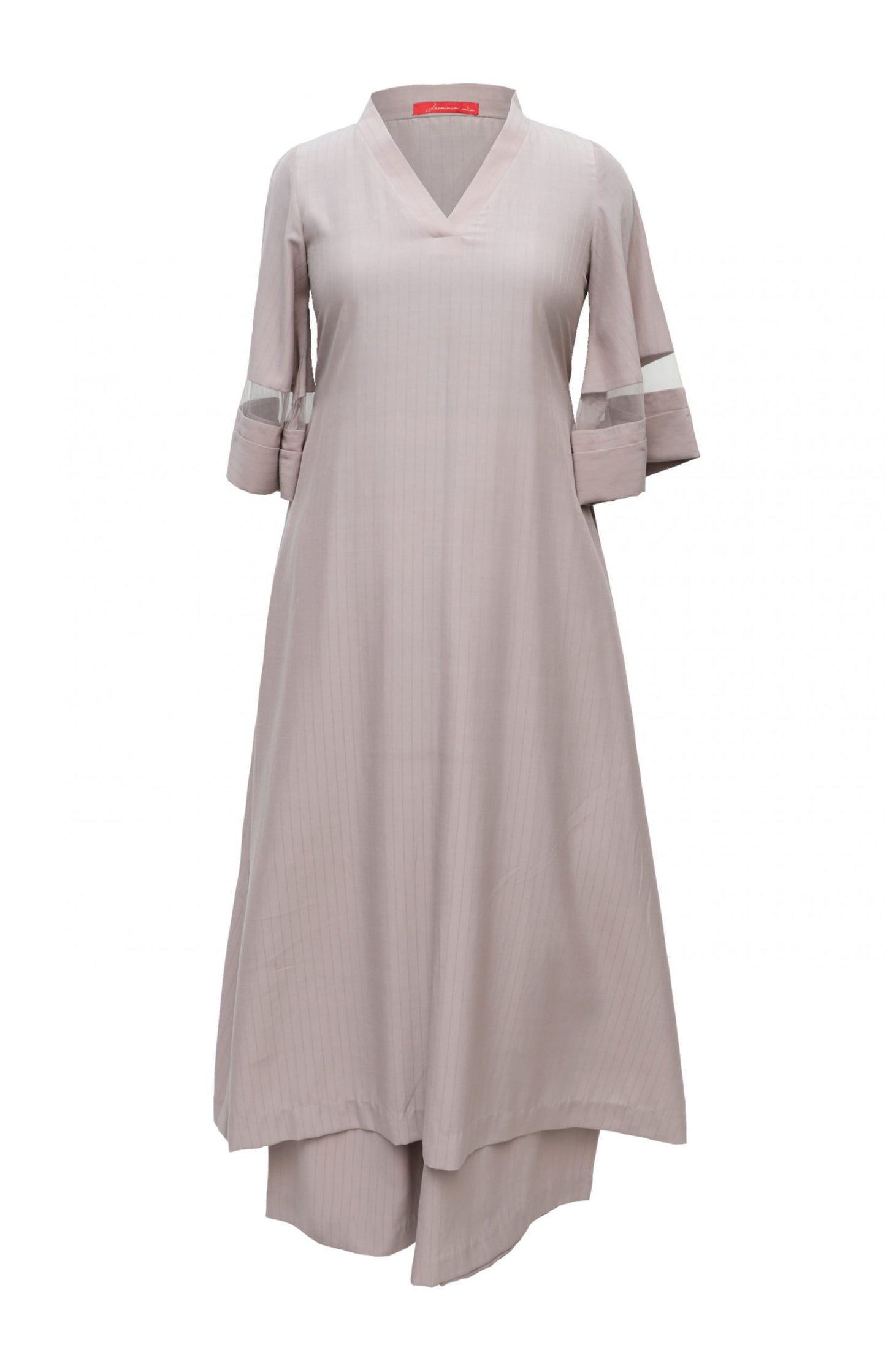 English Grey A-Line Kurta Set