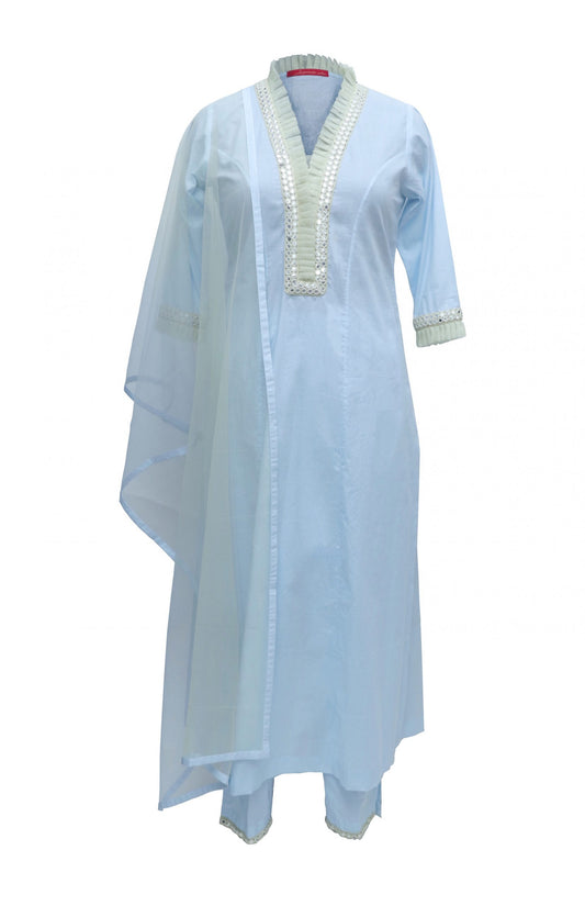 Sky Blue Cool Cotton Suit