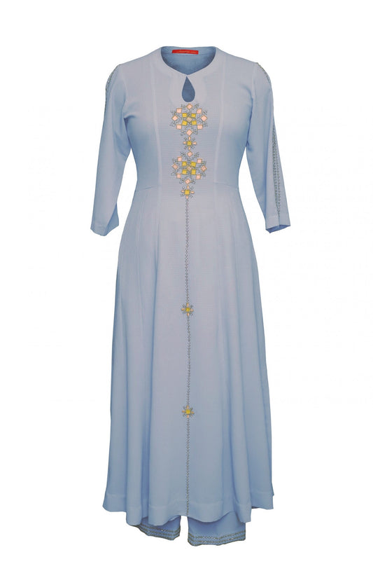 Aqua Blue Kalidar Kurta Set