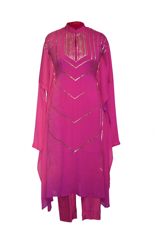 Magenta 4D Ombré Kaftan